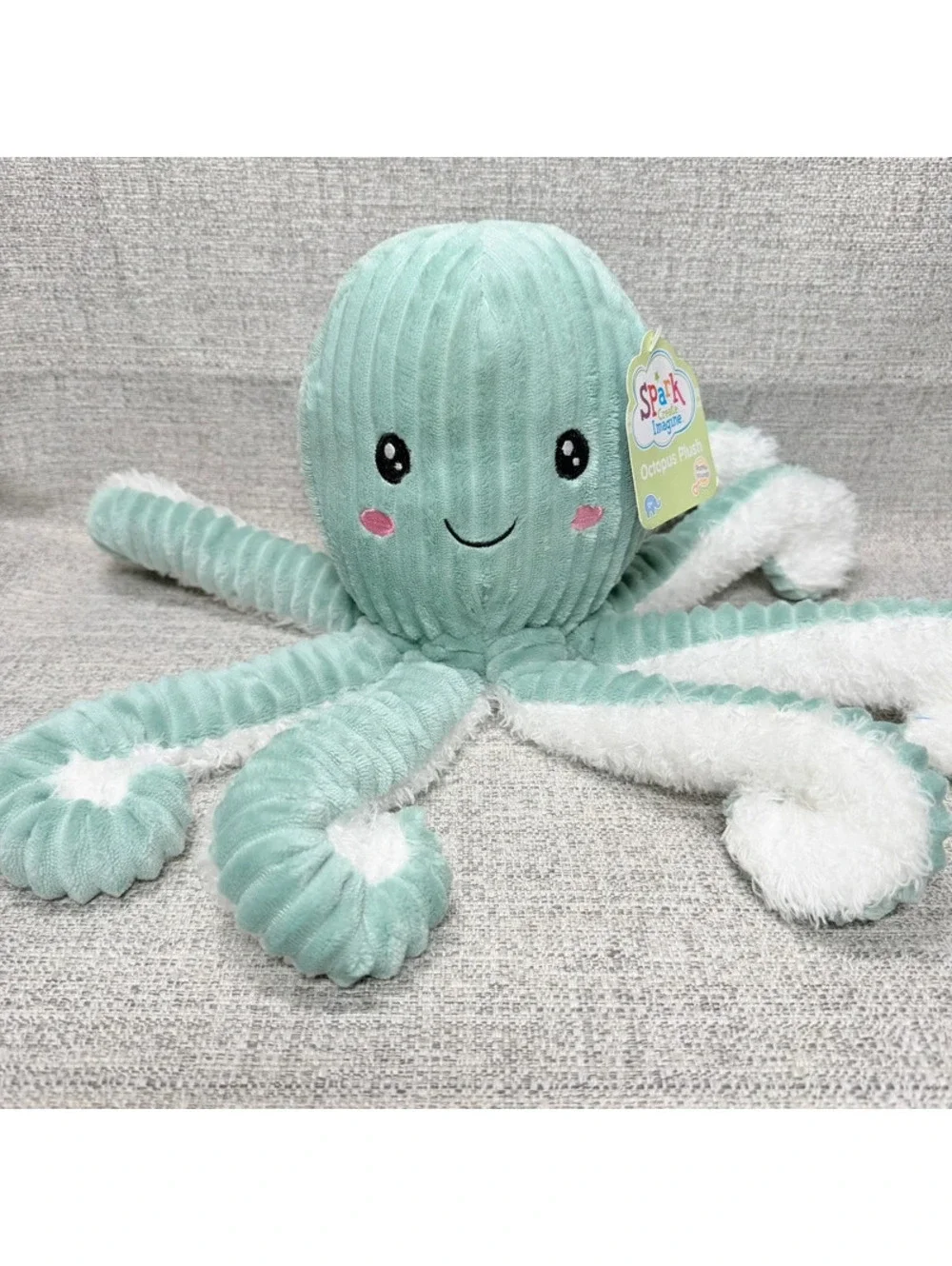 New Baby Octopus Plush Mint Green White Stuffed Animal Lovey Toy